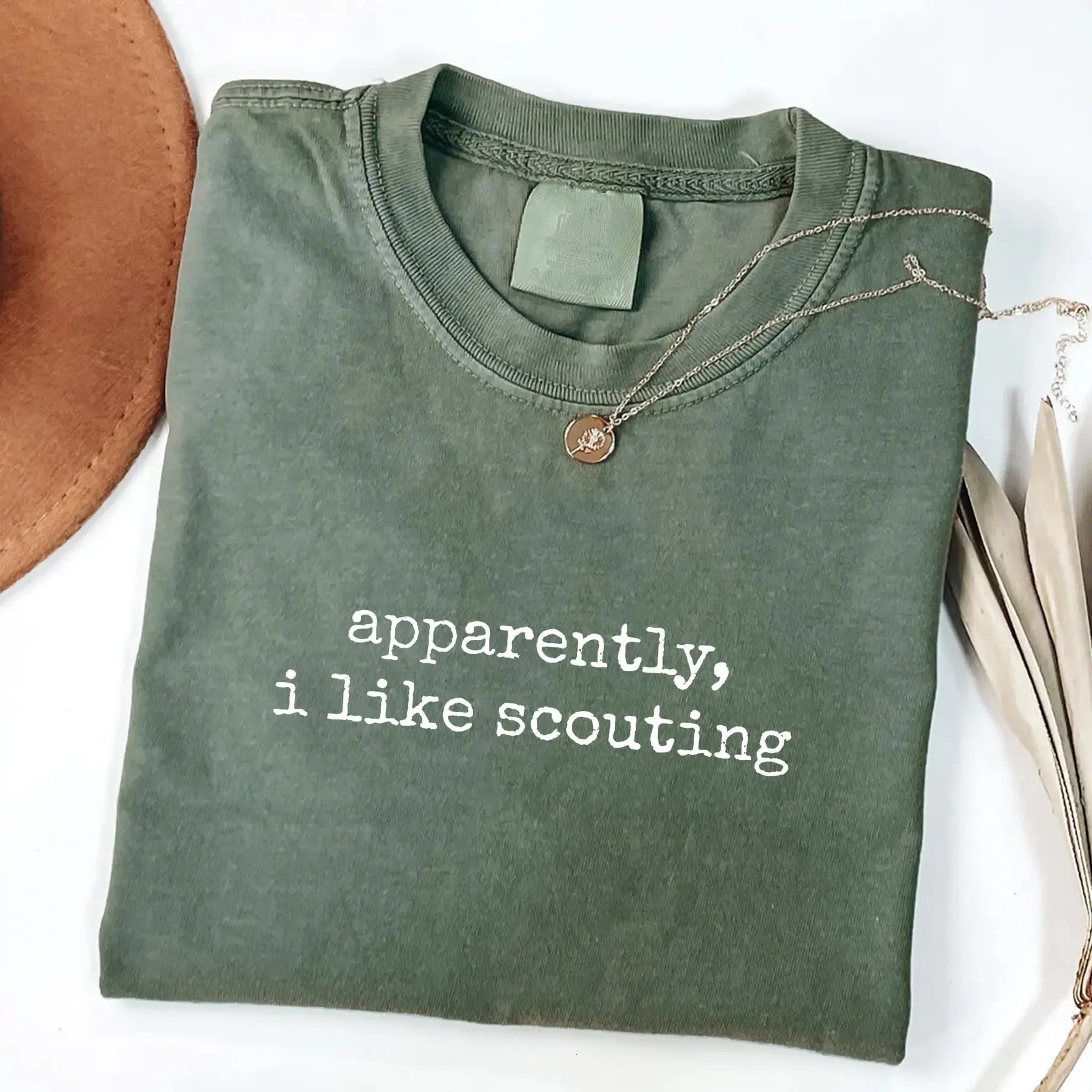 Comfort Colors Apparently I Like Scouting T-Shirt, Scout Leader Shirt, Scouting Fan Tee, Scout Supporter Gift, Hiking Lover T-Shirt, Funny