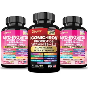 Smooth Cycle Set - Women's Hormonal Balance Supplement - Zoyava Iconic-Iron & Myo-Inositol Combo with Extra Strength Ingredients - Made in USA - (2 Months Supply)