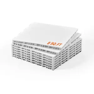 VEVOR Dryland Tiles for Hockey Floor Mat, 12x 12 in 8 Pcs Interlocking Versatile Training Surface, Dance Floor Tiles, Hockey Training Equipment Board for Shooting (Red, 8 sq. ft/Box)