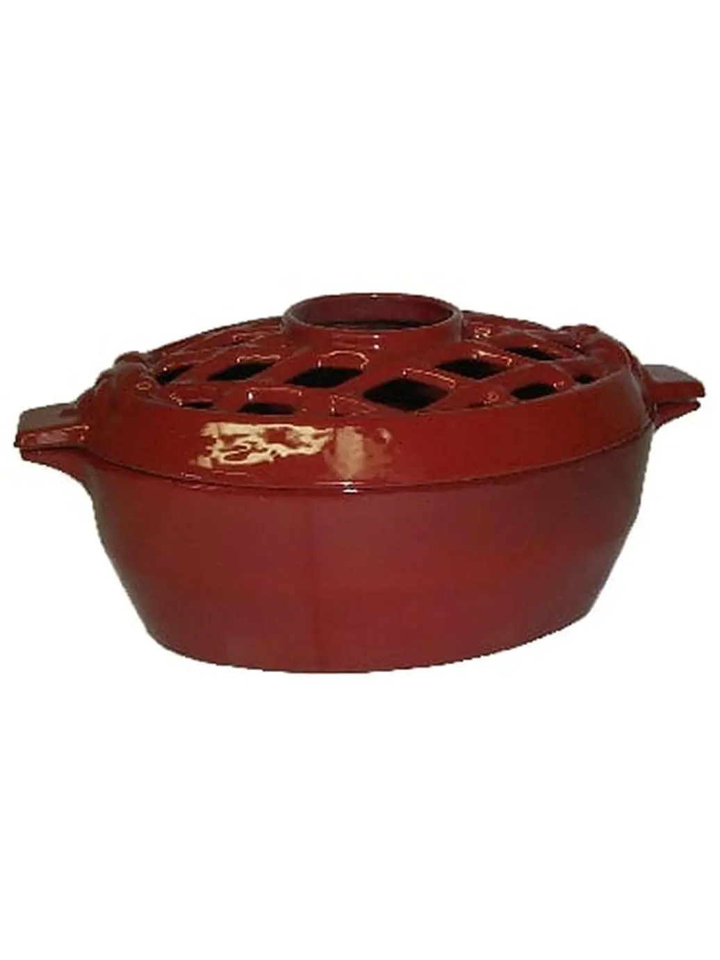212 MAIN Porcelain Cookware 31674 Red Lattice Steamer, Kitchen Steam Cooking Tool