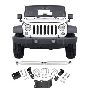 VEVOR Dual Steering Stabilizer, for 2007-2018 Jeep Wrangler JK, Dual Steering Stabilizer Kit Fits with 2 Inches of Suspension Lift or Higher, Enhanced Control Reduced Vibration, Easy Installation