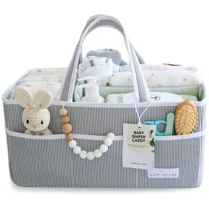 Baby Diaper Caddy Organizer Large Tote Bag for Newborn Essentials Boy or Girl Baby Shower Basket Nursery Must Haves Registry Favorites Newborn Caddie Car Organizer