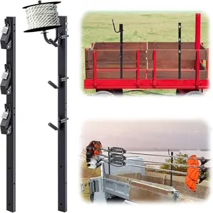Locking Trimmer Rack for Open Landscape Truck Trailers Trim Line Holder Weedeater Rack with Password Lock, on Landscape Trailer (3 Locking Positions)