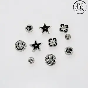 Advanced hole shoes decorative buckle shoes flower stars smiley shoe buckle DIY cartoon shoe buckle accessories accessories decorations.