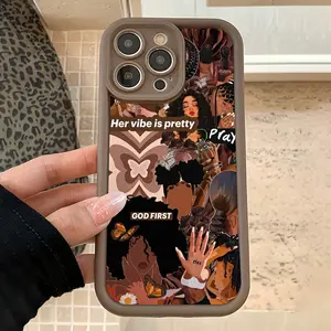 Fashionable Women Pattern Case for iPhone 16 15 14 Pro Max 13 12 11 XR XS Plus Shockproof Full Camera Protection Durable slim Silicone Cover