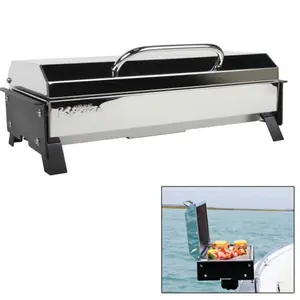 Kuuma Profile 150 Portable Barbecue Grill - 9,000BTU, 12lbs, 24"l x 10"d x 8"h, with Regulator, Compatible with 1"-20" Throwaway Cylinder