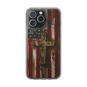 American Cross & Flag Phone Case , iPhone 17 16 15 14 13 12 11 X 8 7 Pro Max/Pro/Mini, SAMSUNG GALAXY 21 S22 S23 S24 25 ULTRA PLUS Shockproof Anti-Drop Protective Cases