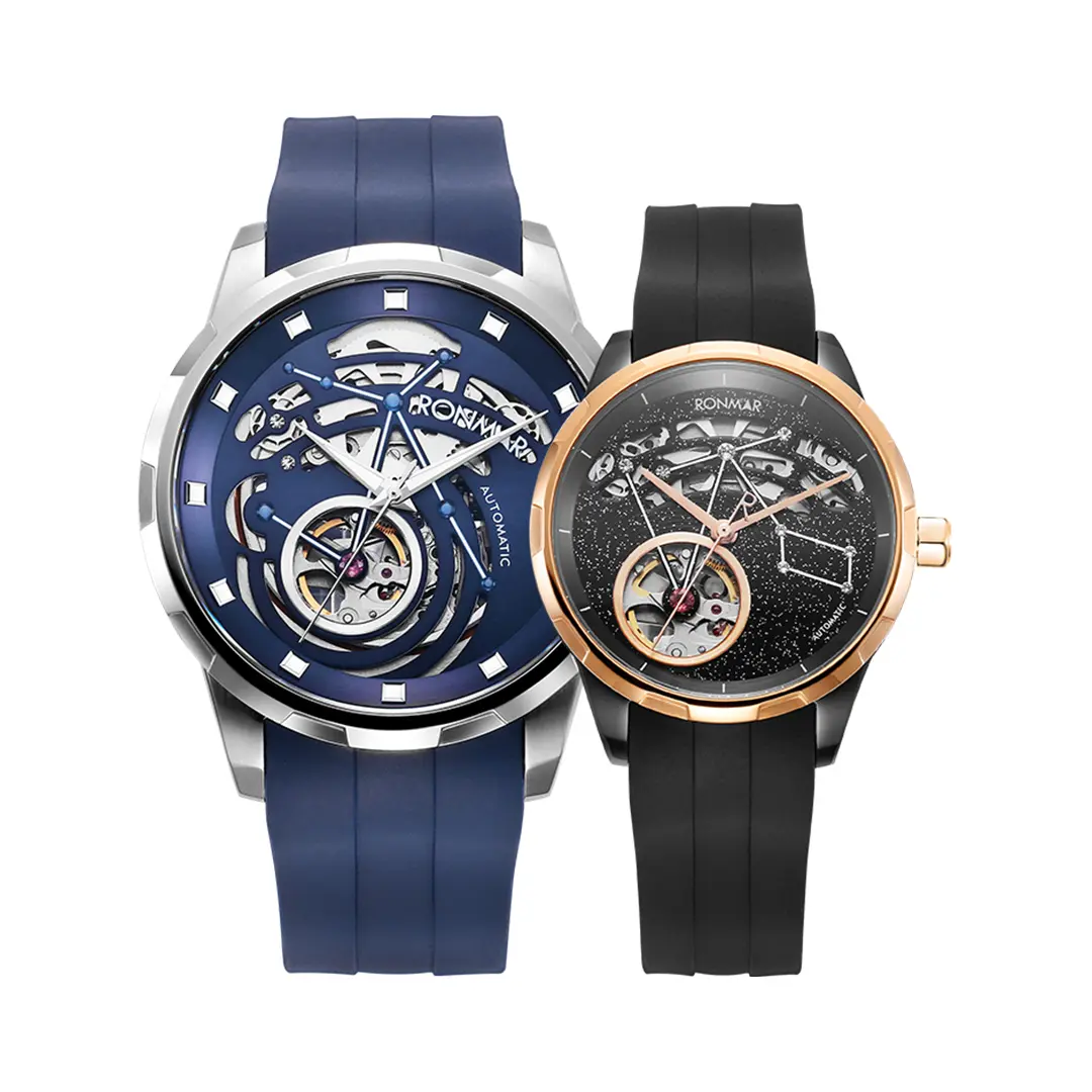 2pc Constellation Automatic Mechanical Watch - Cowherd Inspired, MIYOTA Movement, Jeweled Constellation, Luminous, Waterproof,Couple's watches