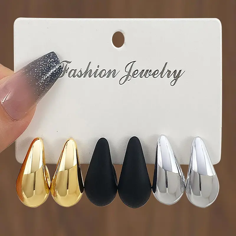 Water Drop Shaped Earrings, Elegant Minimalist Earrings, Fashionable Earrings for Women & Girls, Trendy All-match & Exquisite for Birthday Gift, Stud Earring Jewelry, Ear Studs