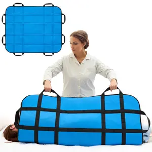 Nylon Positioning Bed Pad With Reinforced 8 Handles, 40" X 47" Reusable Transfer Sheet For Lifting, Turning, Moving And Positioning, Draw Sheet For Elderly