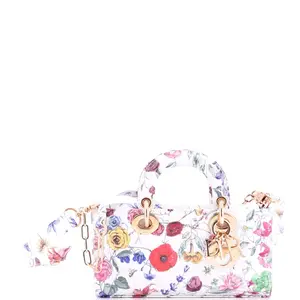 Pre-owned Dior Leather Top Handle Bags Christian Lady D Joy Bag Printed Small by Rebag