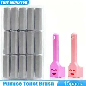 15-piece toilet grinding stone set| Long-handled brush, suitable for hard water stains, tiles, and pool cleaning