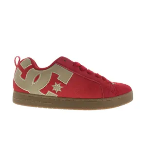 DC Court Graffik SE Mens Red Suede Skate Inspired Sneakers Shoes