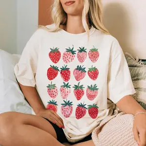 Cute Strawberry Shirt, Comfort Color Strawberry Shirts, Cottagecore Berries Tshirt, Strawberry Botanical Shirt, Strawberry Aesthetic Shirt
