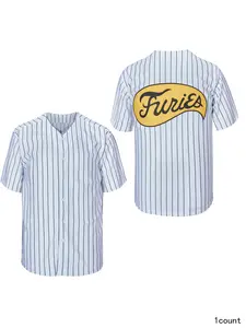 Men's The Warrior Furies Baseball Jersey Movie White Pinstripe Festival Shirts