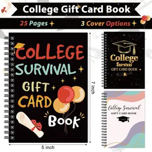 Graduation Gift Card Book, 2026 College Survival Guide & Graduation Greeting Cards Set, Cash Holder, Parental Gift for Daughter Son Female Male Student