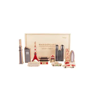 Once-Kids Wanderlust TOKYO – Wooden Building Blocks Set | Eco Toy for Kids & Creative Construction