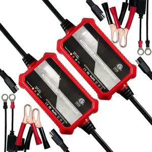 [2-Pack]  Fully Automatic Trickle Charger, 1000mA 12V    Charger,  Maintainer, Float Charger for   Lawn Mower Boat SLA ATV Wet Gel Cell Lead Acid