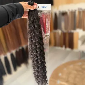 I Tip Curly Human Hair Extensions, 24in Real Hair Extensions, Unisex Fashion Accessory Hairpiece
