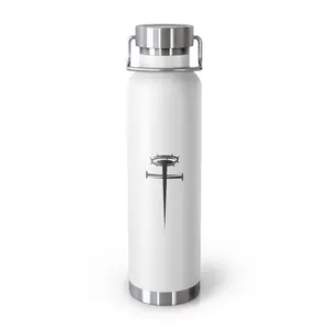 His Cross Copper Vacuum Insulated Bottle, 22oz | Christian Faith Stainless Steel Water Bottle