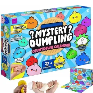 24 Mini Glitter Dumpling Countdown Calendar Blind Box, Squishy Box, Colorful Stress Relief Toys, Perfect for Birthday, Christmas, Thanksgiving Gifts