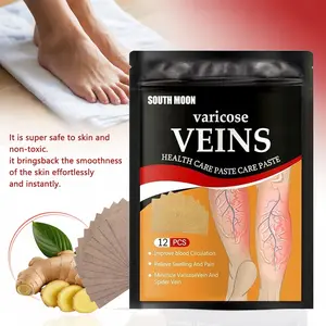 Varicose Vein Care -12pcs, Leg Pain Relief Patch for Varicose Veins, Blood Clots, Protrusion Cold Compress Venous Health, Herbal Skin Care for Legs & Feet