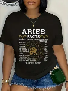 100% Cotton Astrological Sign Zodiac Sign Tees & Gifts Aries Facts Zodiac Sign T-Shirt