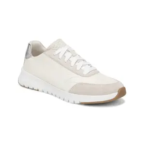 Vionic Women's Uptown Sneaker - Ivory Leather/Silver