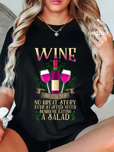100% Cotton Funny Wine Gift T-Shirt - Wine Shirts for Women T-Shirt