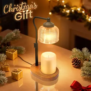 Dimmable Candle Warmer Lamp with Timer & 2 Halogen Bulbs Eco-Friendly Scented Wax Melter for Jar Candles Housewarming Gift for Mom & Wife Coastal Lanterns Decoration