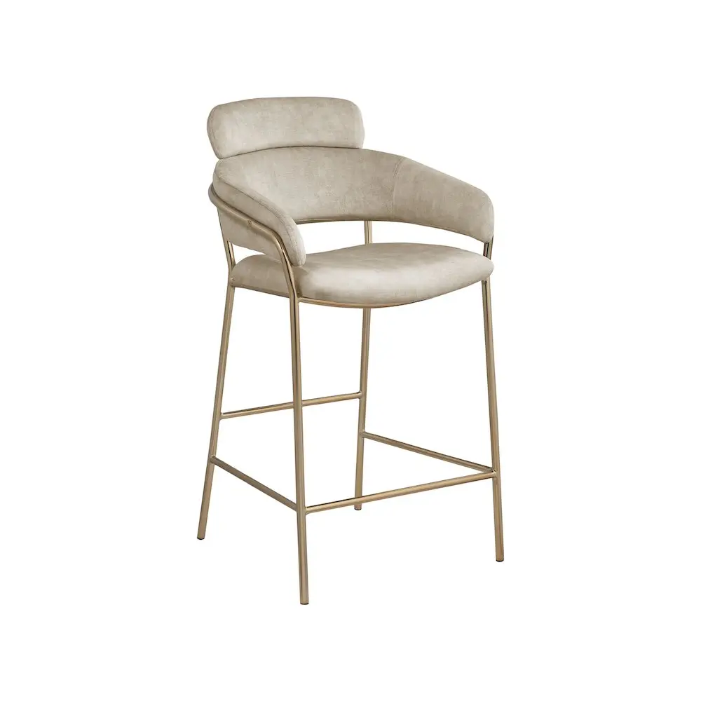 Yara Stone Velvet Counter Stool