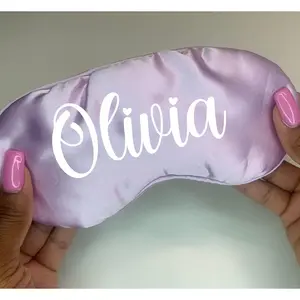 Customizable satin sleep mask for bridal shower gift, Personalized bridesmaid gift idea, Ladies spa day sleep mask for women's pamper party