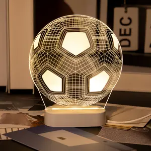 USB Creative Football Night Light, Modern Design Home Lamp, Bedroom Lighting, Durable Plastic Material, Sports Theme Decor, Led Lamp