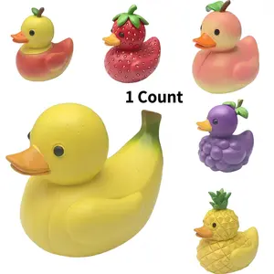 Fruit Duck Resin Figurine, 3 Inch Handmade Cute Duck Decor, Whimsical Home Office Decoration, Unique Gift for Friends Family