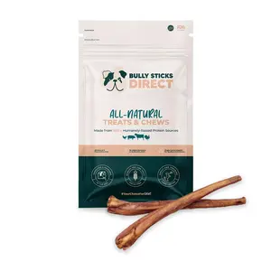 Bully Sticks Direct 12" Jumbo Odor-Free Straight Bully Sticks - Large Thick Natural Dog Chews High in Protein Low in Fat Grain-Free Treats