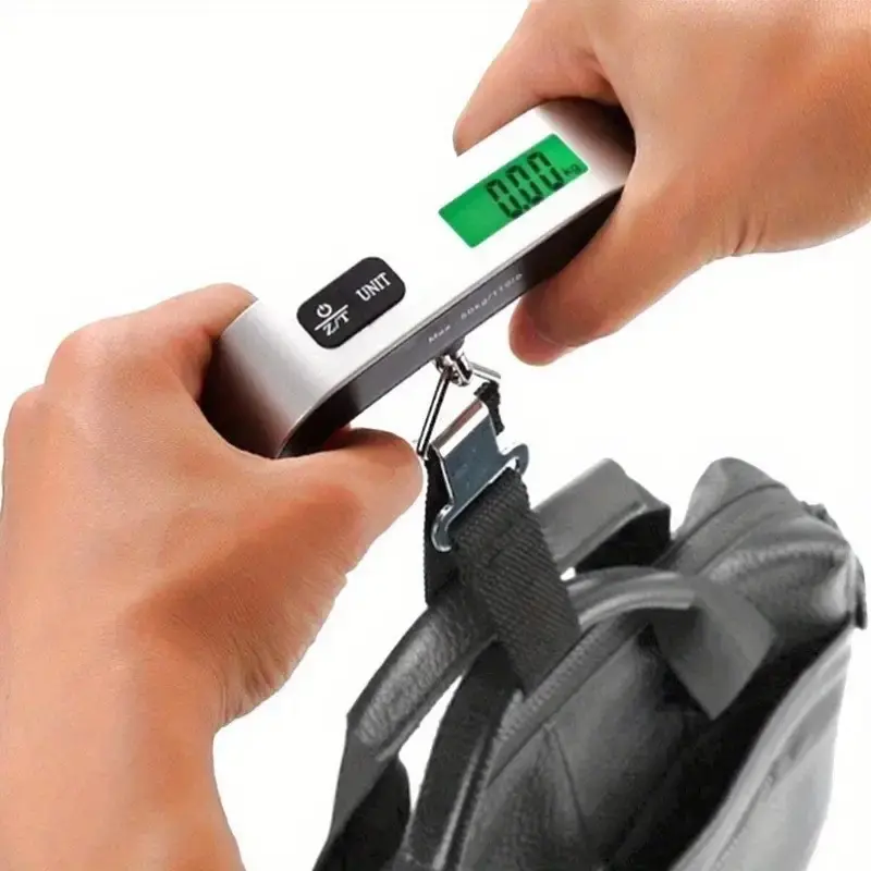 Digital Handheld Luggage Weight Scale 110lb/50kg, Portable Electronic Scale with Backlit LCD Display, Travel Essential Tool for Car & Beauty Use, Traveling Gadgets, Travel Tools