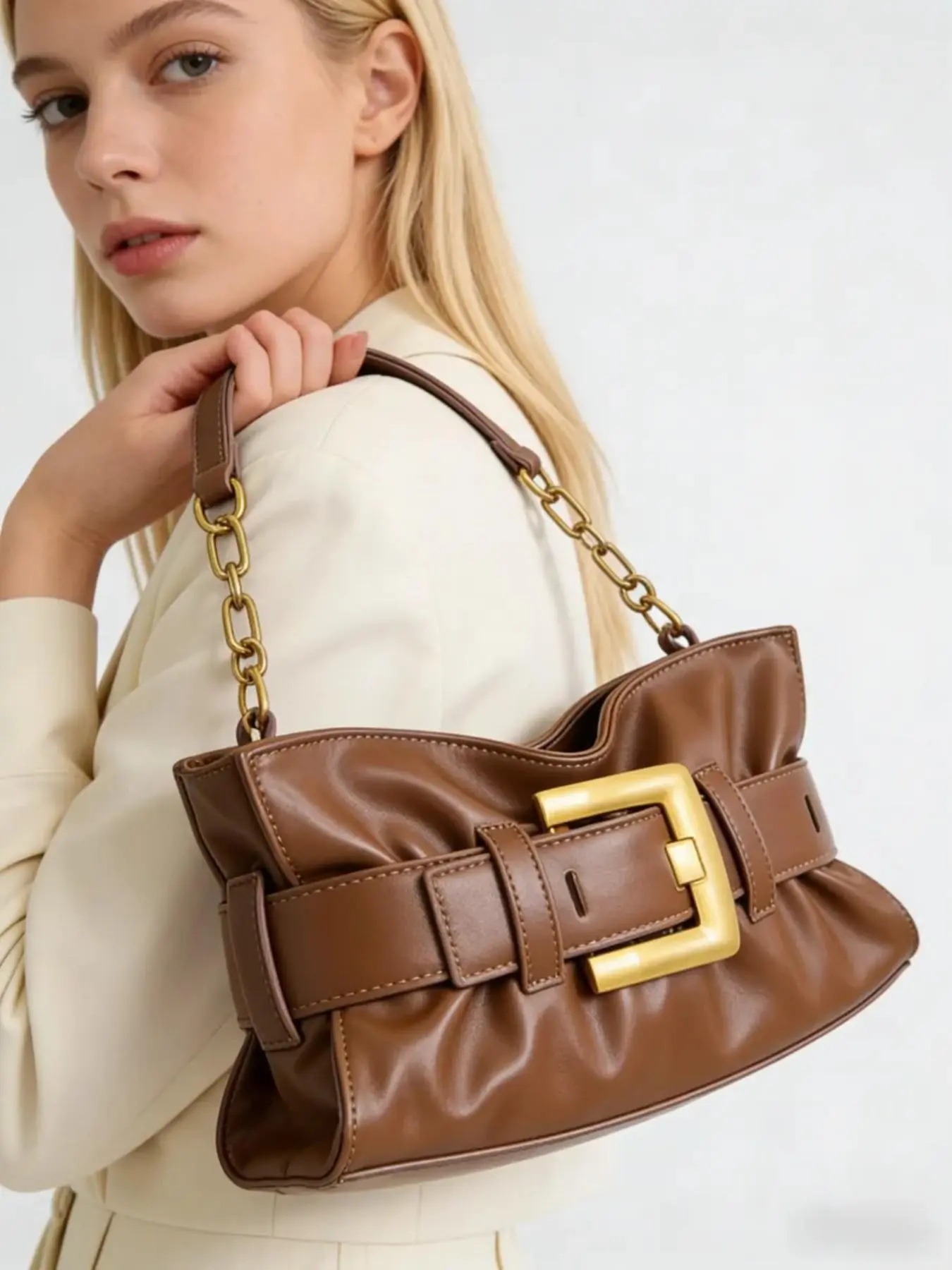 Fashion Chain Strap Shoulder Crossbody Bag for Women Elegant Handbag Casual Purse for Daily Work Office Shopping Dating Travel Party Vacation Weekend Gathering Business Casual Cross Body Bags