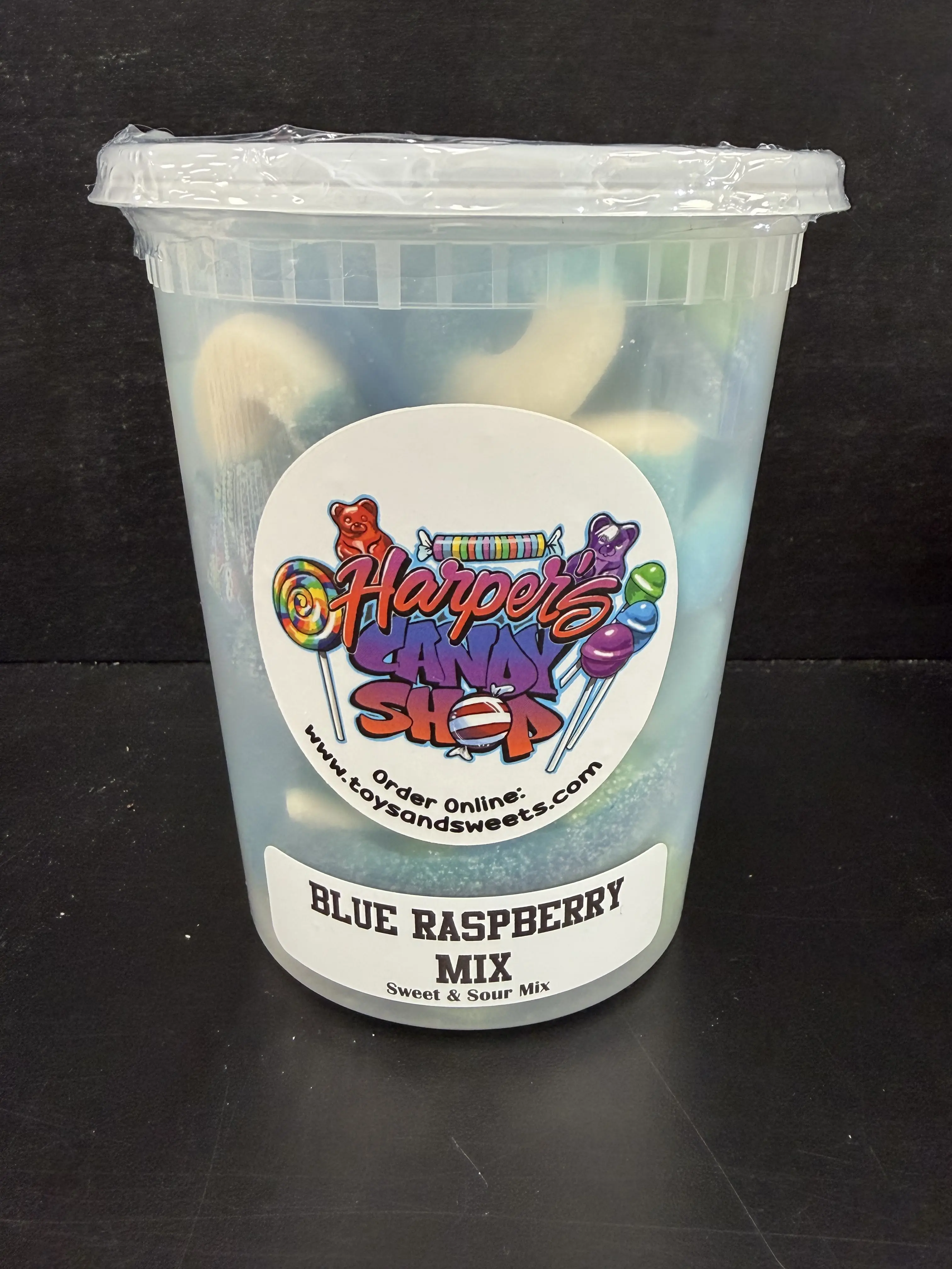 1.5lb Jar Harper's Premium Candy Mix | Sweet & Sour Blue Raspberry Gummy Candies