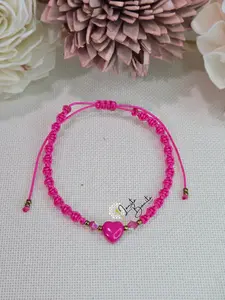Macrame Enameled Heart Bracelet