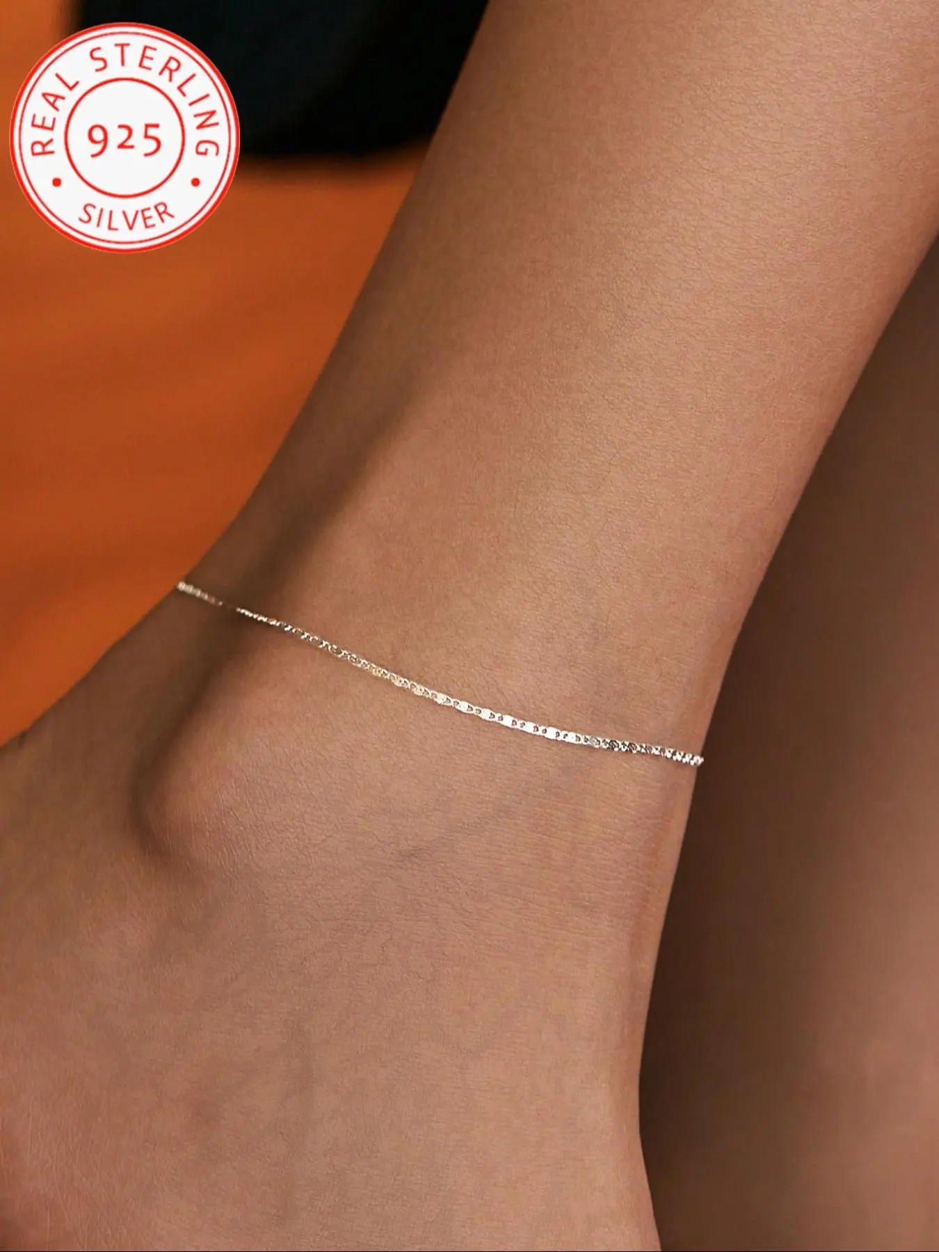 925 Silver Color Minimalist Ankle Chain, Chic Anklet Design for Women, Elegant Jewelry Accessory to Enhance Any Thoughtful Gift, Ankle Bracelet