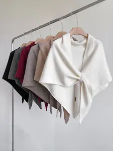 High-Quality Fashion Plain Triangle Shawl, Trendy Solid Shawl, Comfortable Soft Autumn Winter Scarf, Outdoor Windproof Warm Wear, Casual Versatile Trendy Perfect Shawl