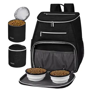 BAGLHER Pet Travel Backpack – Airline Approved Dog Travel Bag with Large Storage Capacity, Double-Shoulder Portable Design, 2 Food Containers & Collapsible Bowls – Perfect for 4th of July Weekend Adventures