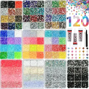 1Set 120 Colors Mini Flatback Nail Rhinestone Jewelry 3mm AB Colors Semi-circular Nail Diamond Charms DIY Clothing Hairpin Nail Materials
