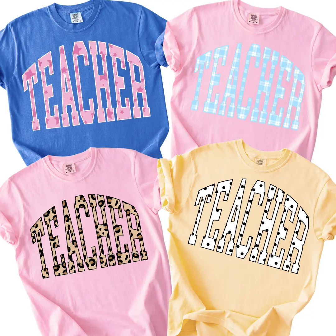 Trendy Teacher Shirt, Comfort Colors Tee, Teacher T-shirt, Gift for Teacher, Polka Dot Teacher, Leopard Teacher