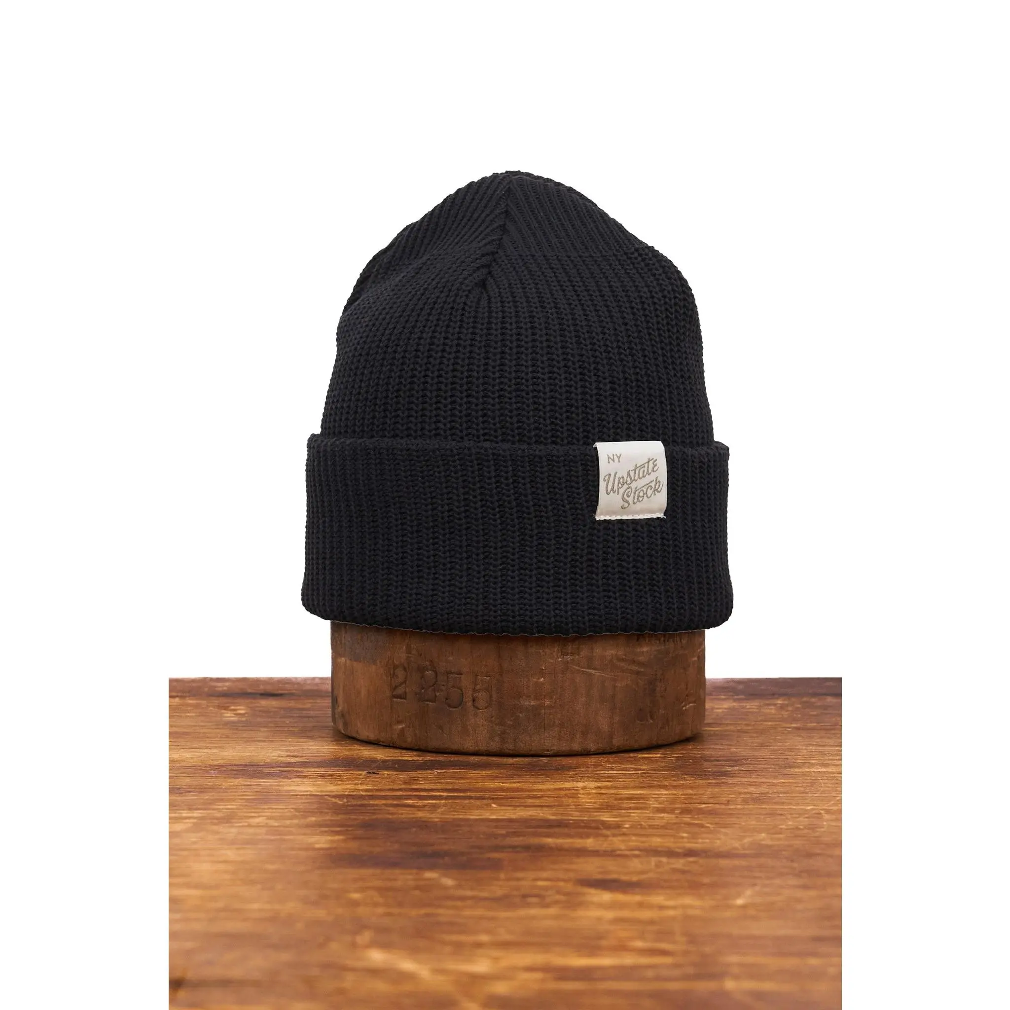 Black Upcycled Wool Watchcap