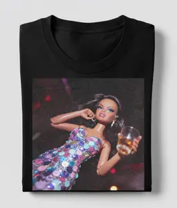 black doll face hangover pov tee - streetwear unisex summer meme aesthetic t-shirt