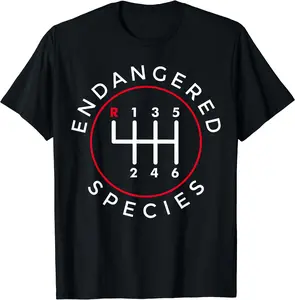 Endangered Species Manual Gearbox Stick Shift 6 Speed T-Shirt