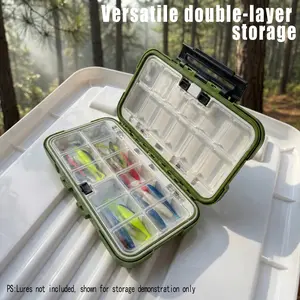 Multi-Functional Dual-Sided Lure Fishing Box, Lead Head Hook Pencil Soft Hard Bait Case, Large Capacity Waterproof Storage, Multifunctional Fishing Accessories
