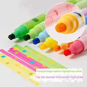 8 Colors Double Headed Stamp Highlighter Pens, 4Pcs Creative Markers Set for Kids Art Painting, Journaling & DIY Craft Supplies