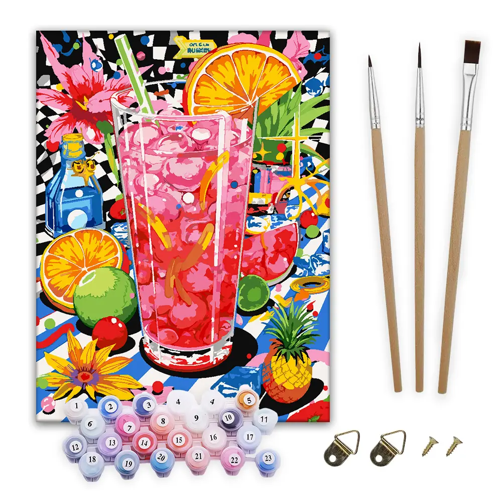 Adult Paint by Numbers Kit - 16x20 Acrylic Painting for Beginners, 3 Brushes, Step-by-Step Guide, Relaxation DIY Art, No Battery Needed, Home Decoration Supply (Toys & Hobbies, DIY Painting Supplies), Adults, Creative Fun